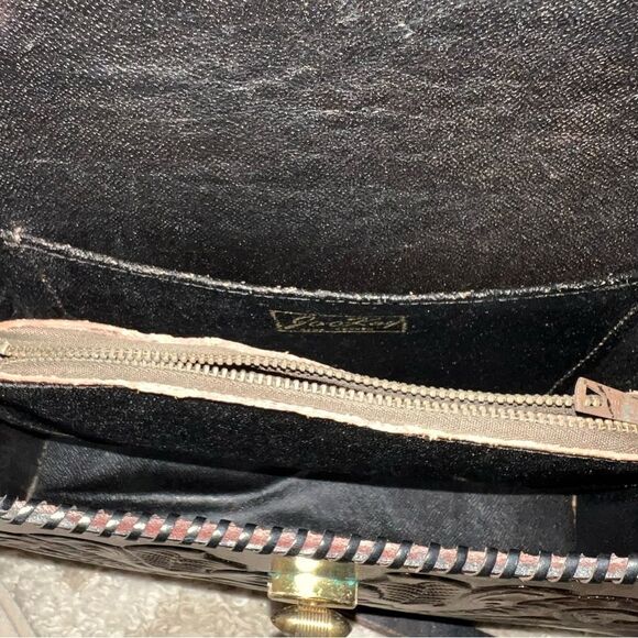 Joo Kay Elegant Brown Embossed Leather Bag - Picture 3 of 9